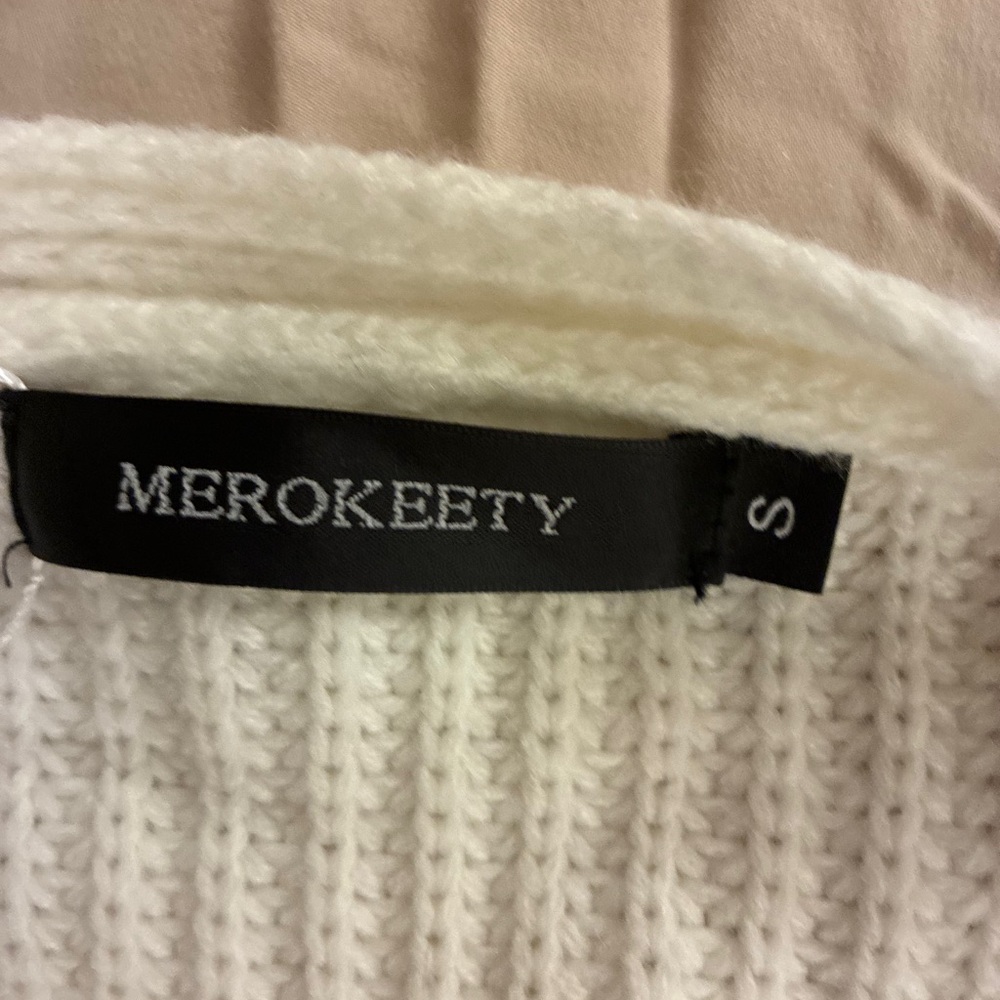 Women’s White Chunky Knit Open Front Cardigan - Picture 2 of 6